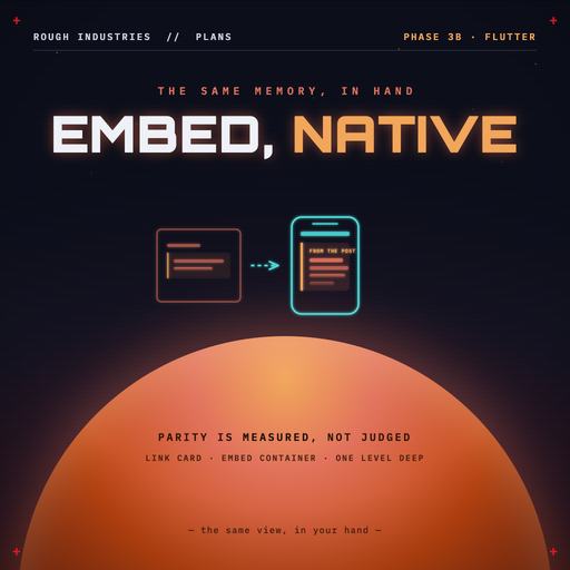 Phase 3b — The Same Memory, in Hand: post-embed on Flutter