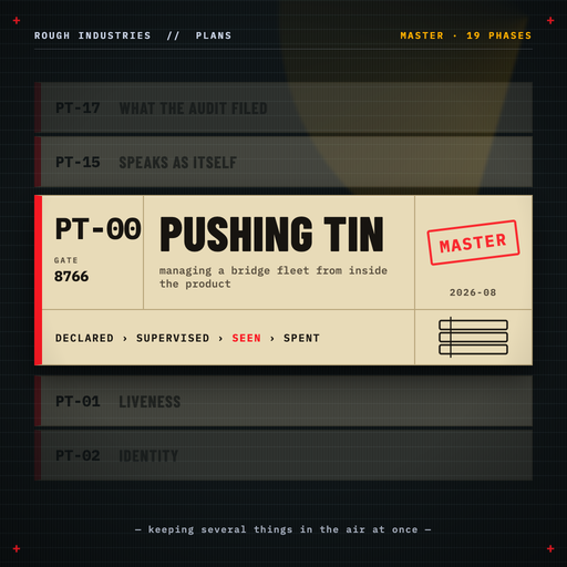 Pushing Tin — managing a bridge fleet from inside the product